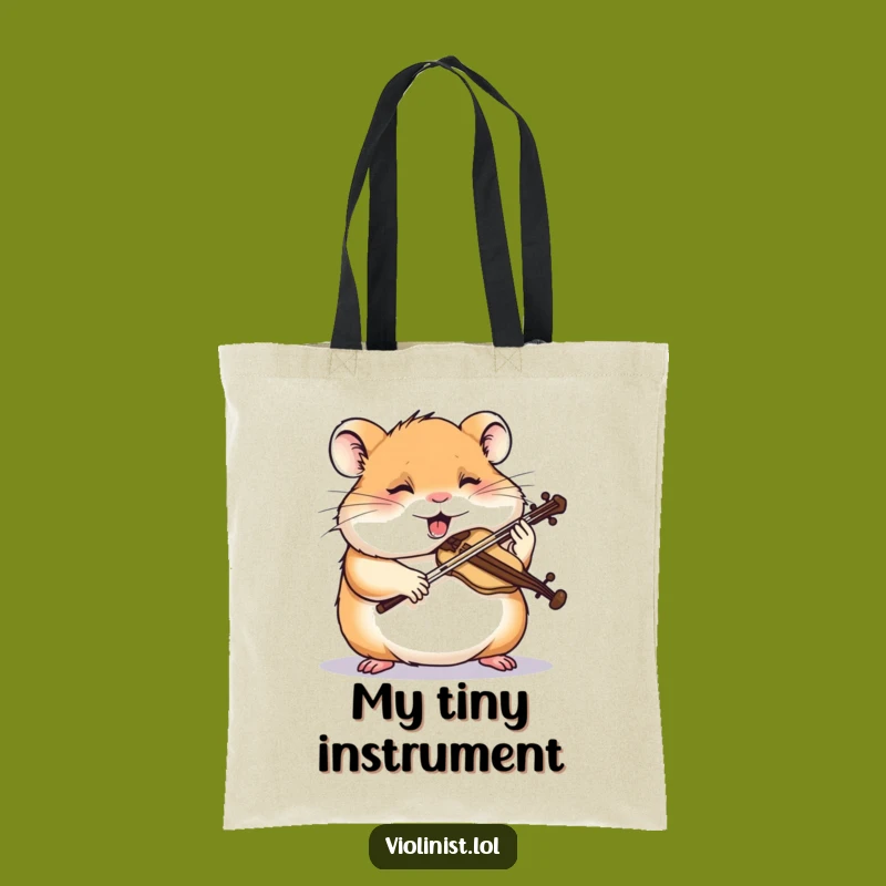 Funny Hamster Violin Tote Bag: Focused Musician Bag, Perfect Gift