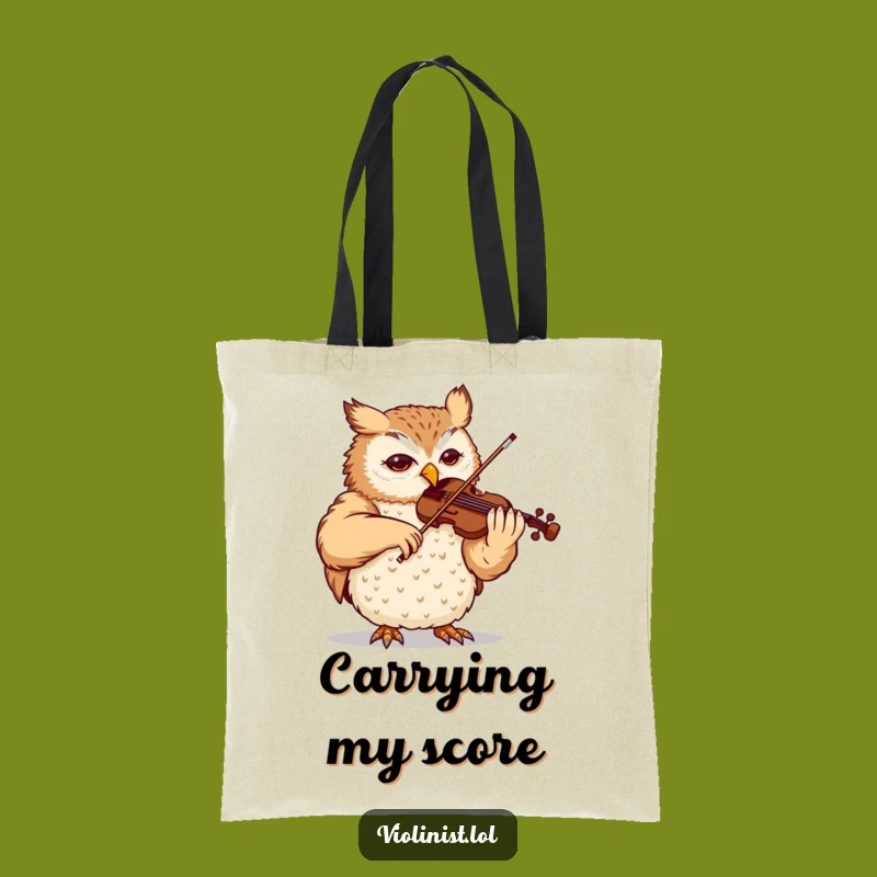 Funny Owl Violin Tote Bag: Carry Music with Style