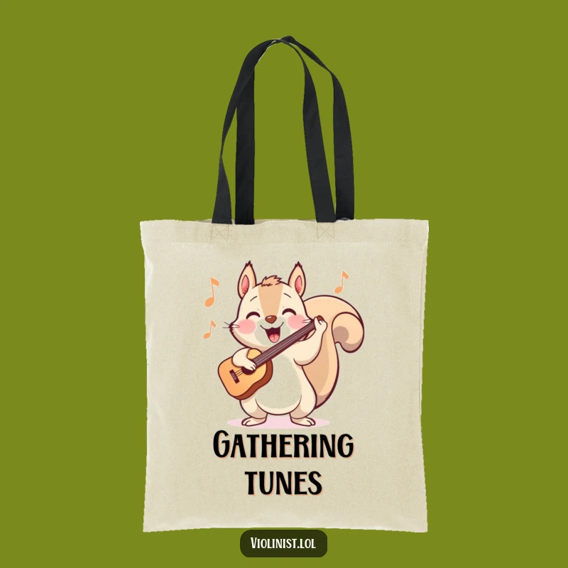 Funny Squirrel Violinist Tote Bag: Carry Your Tunes Energetically, Perfect Gift!