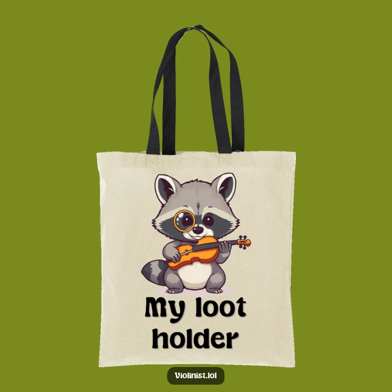 Funny Raccoon Fiddle Tote Bag: Carry Your Essentials with Dapper Flair, a Hilarious Gift