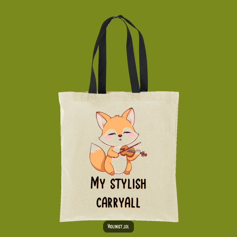 Funny Fox Violin Tote Bag: Carry Your Tunes with Foxy Charm, a Hilarious Gift